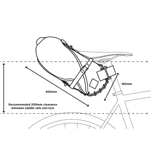 Restrap Saddle Bag 8L  Dimensions
